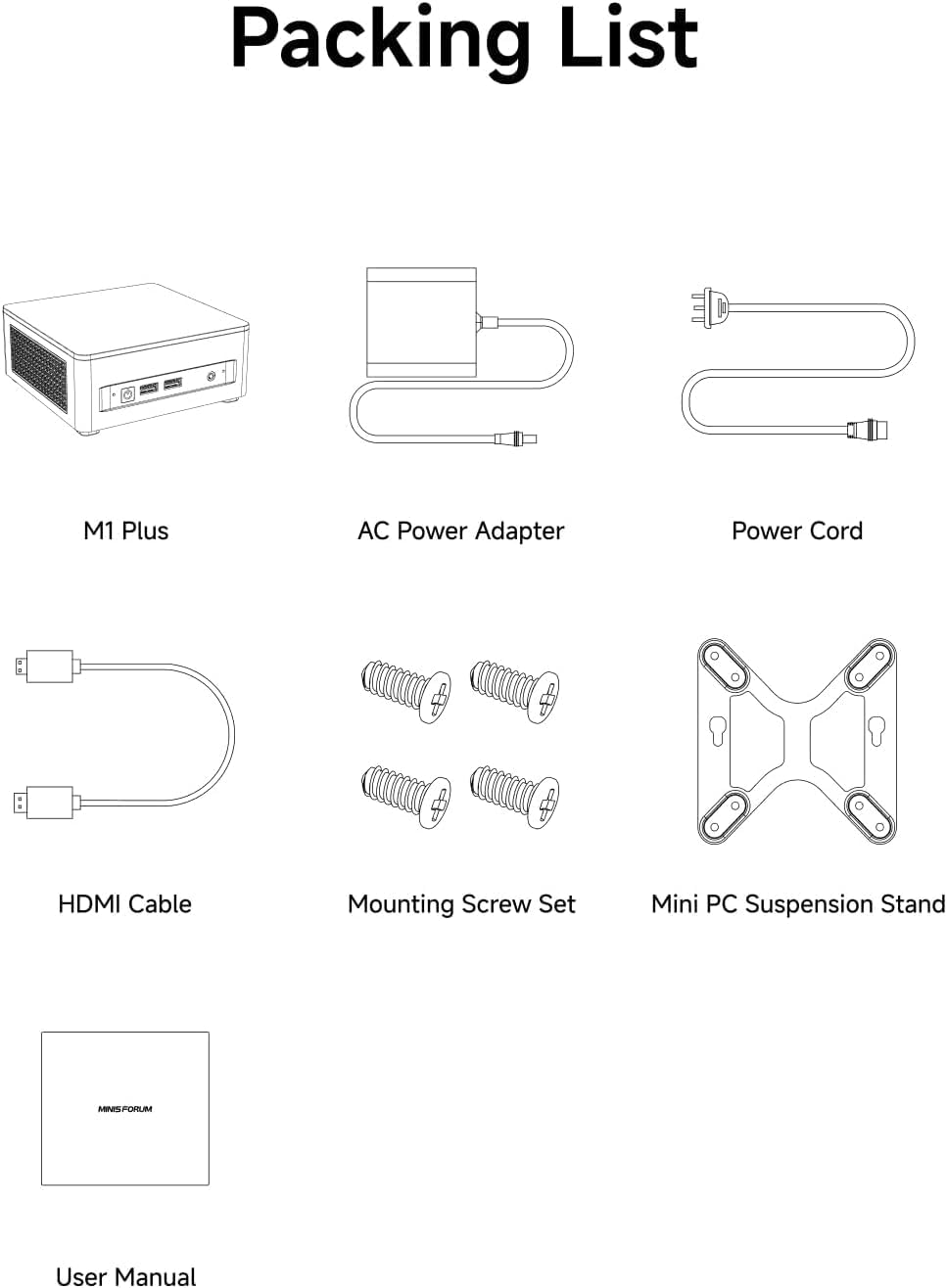 MINIS FORUM M1 Plus Mini PC, Intel Core i5-12600H Prozessor (12C/16T bis 4.5 GHz) und Intel Iris Xe