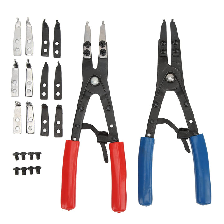 Seegeringzange Gross,Snap Ring Plier Set,Seegeringzange,Auto-Wartungswerkzeuge 2Pcs Heavy Duty Inter