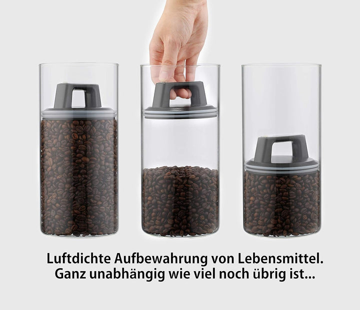 Kitchen&Co. Kaffeedose mit Vakuumdeckel, Luftdichte Aufbewahrung, Vorratsdose luftdicht, mottensiche