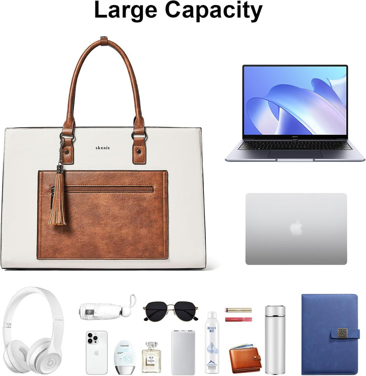 Shrrie Handtasche für Damen, Laptoptasche Aktentasche Arbeitstasche - Businesstasch für Business Bür
