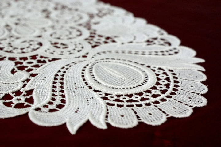 Plauener Spitze by Modespitze 67952 Design Plauen, Gre 25 x 45 cm oval, creme 25 cm x 45 cm oval, 25