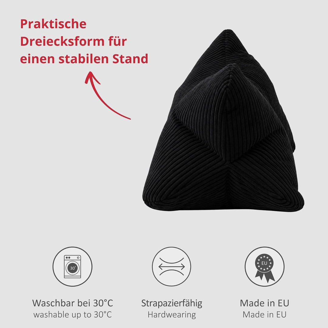 liebling Cord Lesekissen für Bett und Sofa, Bücherkissen, Lesehilfe, 40x25 cm, Leseknochen, Serie Ve