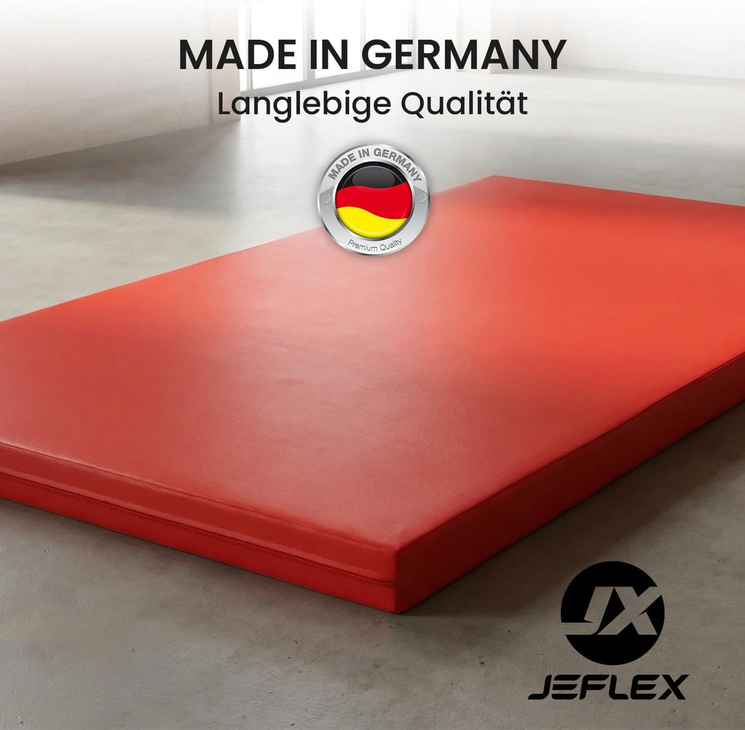 Jeflex - Weichbodenmatte & Turnmatte 200 x 100 x 8 cm MADE IN GERMANY/Gymnastikmatte tragbar/platzsp