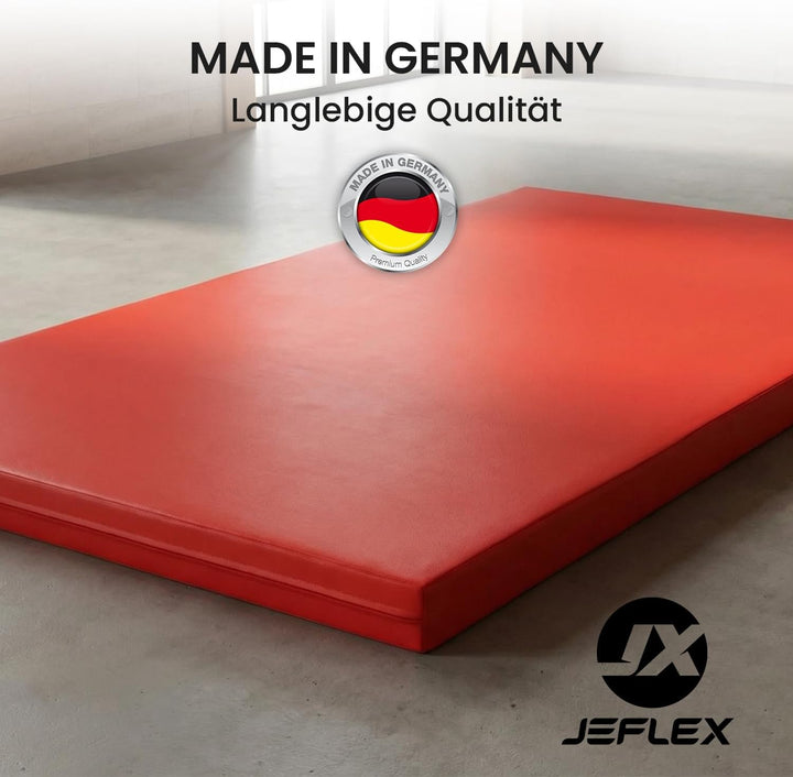Jeflex - Weichbodenmatte & Turnmatte 200 x 100 x 8 cm MADE IN GERMANY/Gymnastikmatte tragbar/platzsp