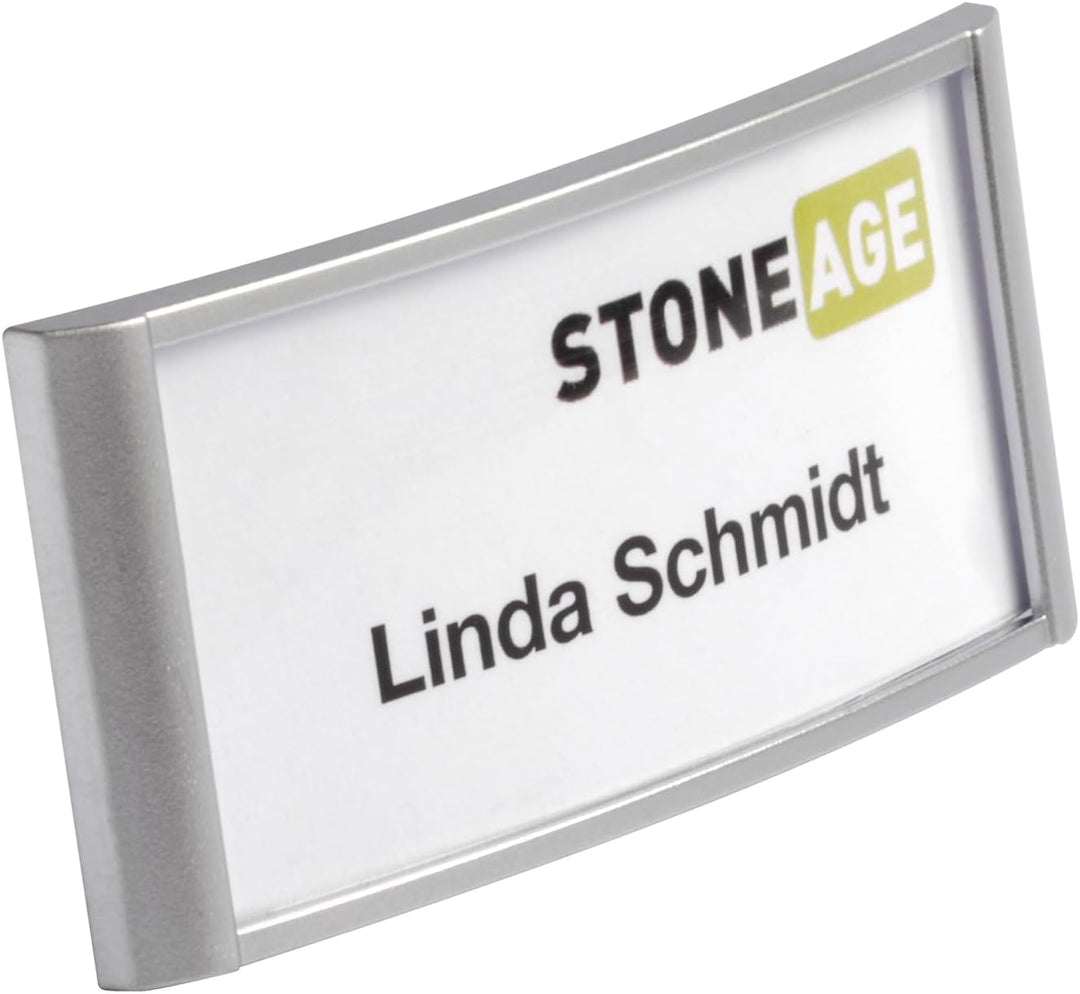 Durable Namensschild Classic mit Magnet, 34 x 74 mm, 10 Stück, silber, 854223, 34 x 74 mm