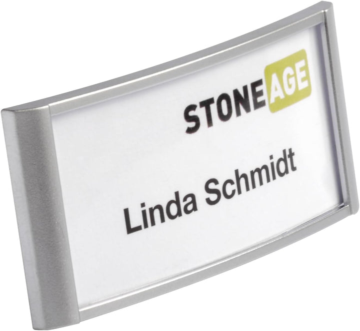 Durable Namensschild Classic mit Magnet, 34 x 74 mm, 10 Stück, silber, 854223, 34 x 74 mm