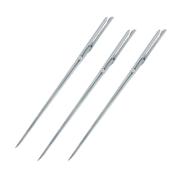 Westmark 3 Spicknadeln mit gezahnten Klemmen, Länge: je 19,3 cm, Rostfreier Edelstahl, Silber, 12672