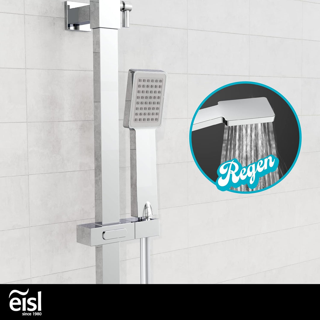 EISL CALVINO Duschsystem mit Thermostat Armatur, Komplettes Duschset mit Brausegarnitur (Regendusche