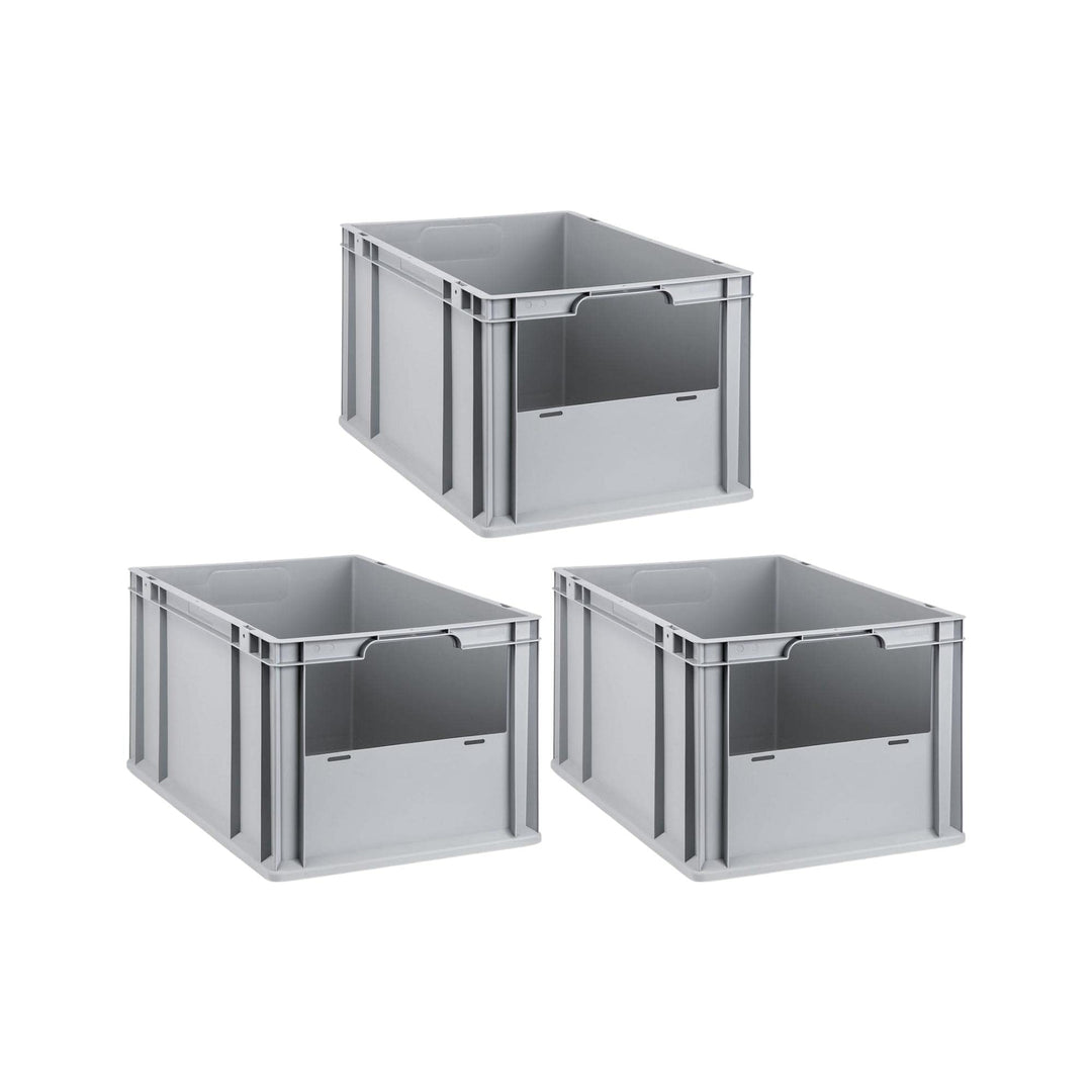 SuperSparSet 3x Eurobox NextGen Insight | HxBxT 32x40x60cm | 65 Liter | Front offen | Eurobehälter,