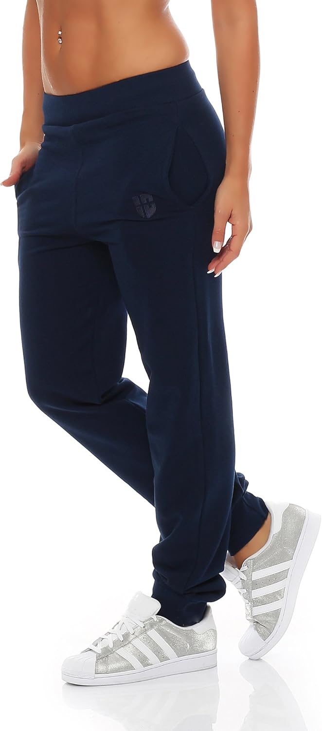 Gennadi Hoppe Damen Jogginghose Trainingshose Sweat Pants Sporthose Fitness Hose XS Dunkelblau, XS D