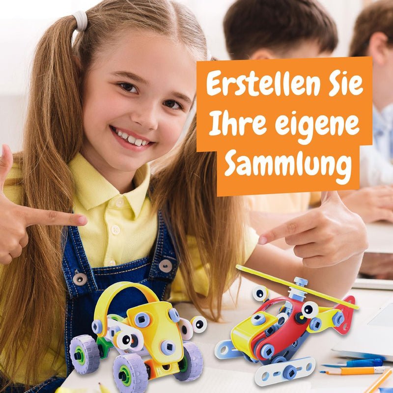 Science4you Mein Erstes Konstruktionsspielzeug ab 4 - Auto Spielzeug für Kinder mit 100+ Stück und 4