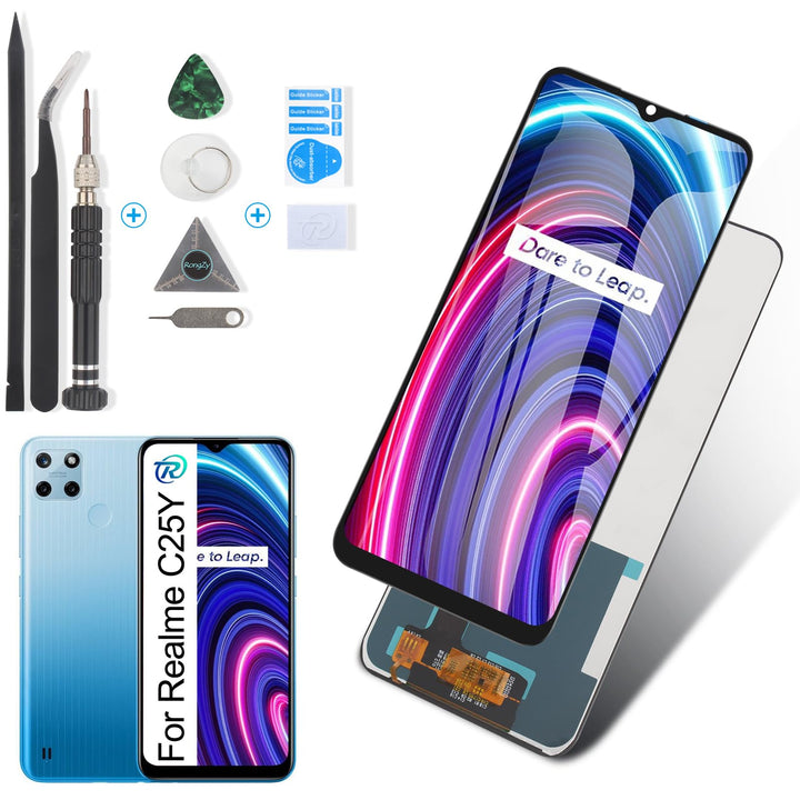 RongZy Display für Realme C25Y RMX3265 LCD Bildschirmersatz Digitizer Touchscreen Montiert Ersatz mi