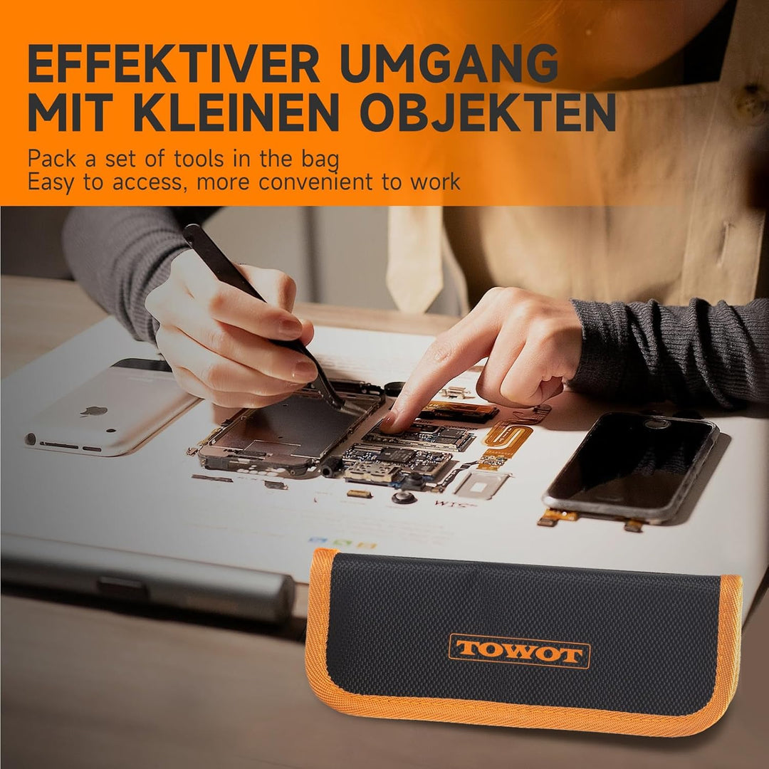 TOWOT 3PCS Präzisions Pinzette, Antistatische Edelstahlpinzette für Elektronik, Handwerk, Schweissen