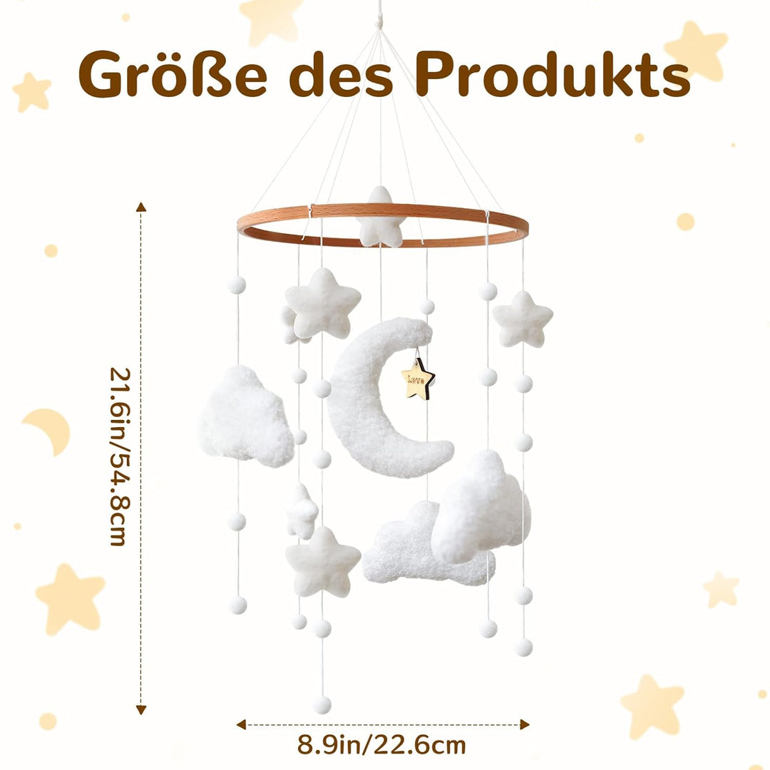 Mobile Baby – Stern Mond Baby Mobile für Bett, Babybett Mobile Baby Windspiele, Kinderzimmer Babyzim