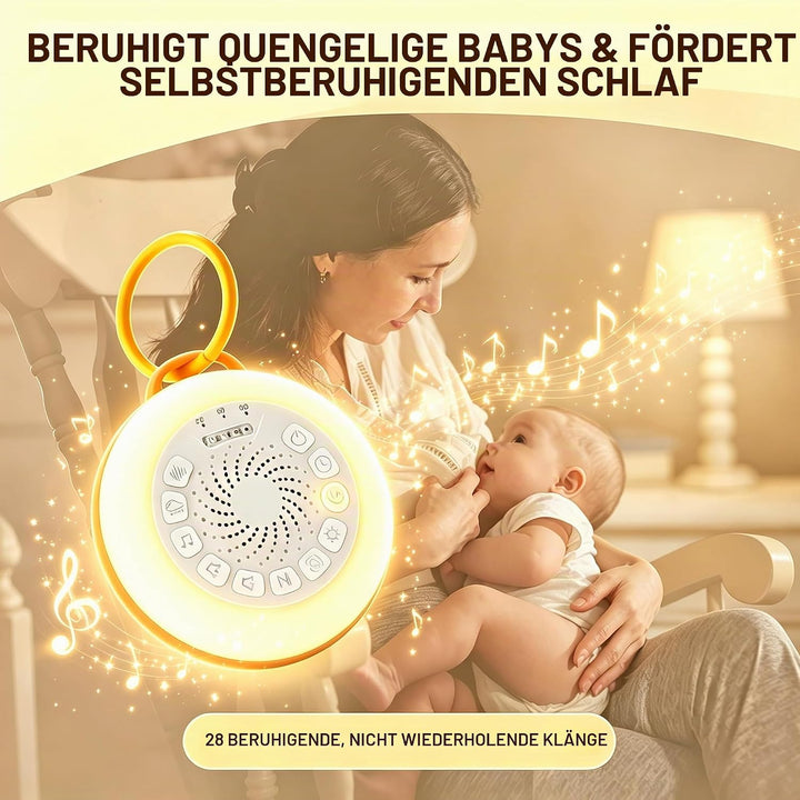 White Noise Machine Baby, Weisses Rauschen Gerät mit Nachtlicht, 28 Beruhigende Schlaflieder &amp; Natur