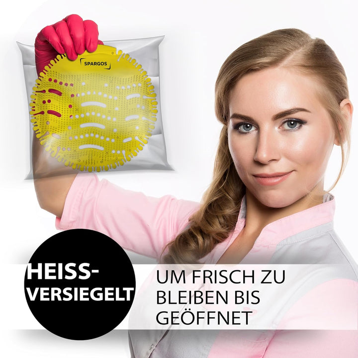 (12er-Pack) Spargos Urinalsieb mit Duft Urinal Stein, Spritzschutz Geruchsschutz für Toiletten im Ba