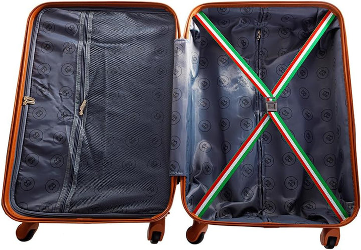 BERTOO Firenze Hartschalen-Reisekoffer-Set, 2-teilig, ABS-Schale, 4 abnehmbare 360°-Rollen, Schwarz