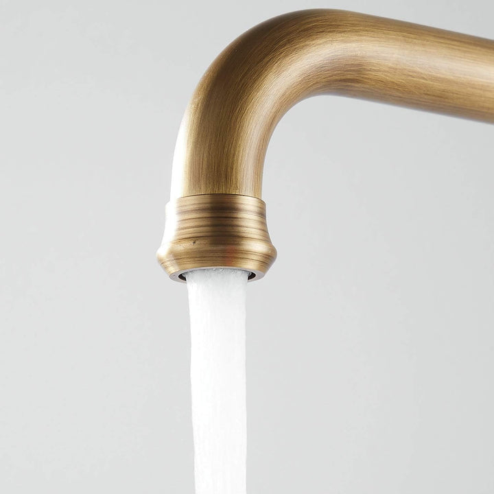 Küchenarmatur, Wasserhahn Küche, mit 360 ° Drehbare Hohem Auslauf, Antikes Messing, Antikes Messing