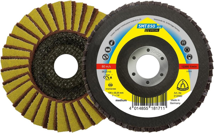 Klingspor 312560 SMT 850, Combi-Schleifmop Scheibe Spezial, Verpackungseinheit 5, 125X22,23, 120, 5