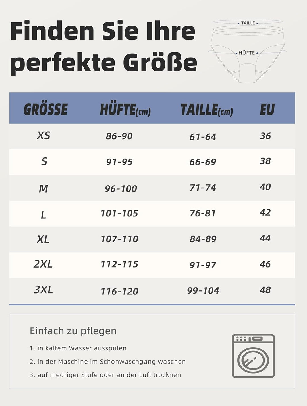 TIICHOO Periodenunterschwäsche Damen Nahtlos Bequeme Perioden Bikini Menstruationsunterwäsche 5er Pa
