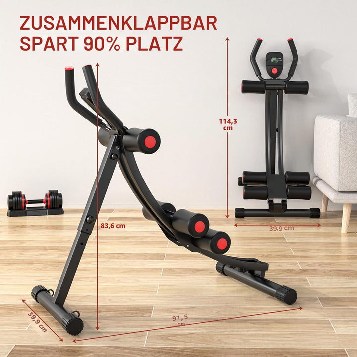 Bauchmuskelmaschine, verstellbare Bauchmuskel-Trainingsgeräte für Heim-Fitnessstudio, faltbare Bauch