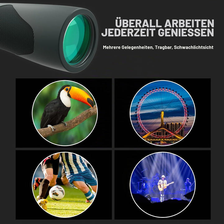 USCAMEL Fernglas Testsieger, 10x42 Wasserdicht Metallische Spiegelkörper Grüner Film Hohe Binoculars