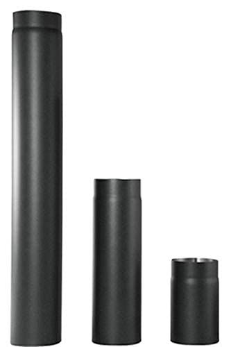 rg-vertrieb Ofenrohr Ø 130mm x 250mm Schwarz – Rauchrohr 2mm Stahlblech Senotherm lackiert, Kaminroh