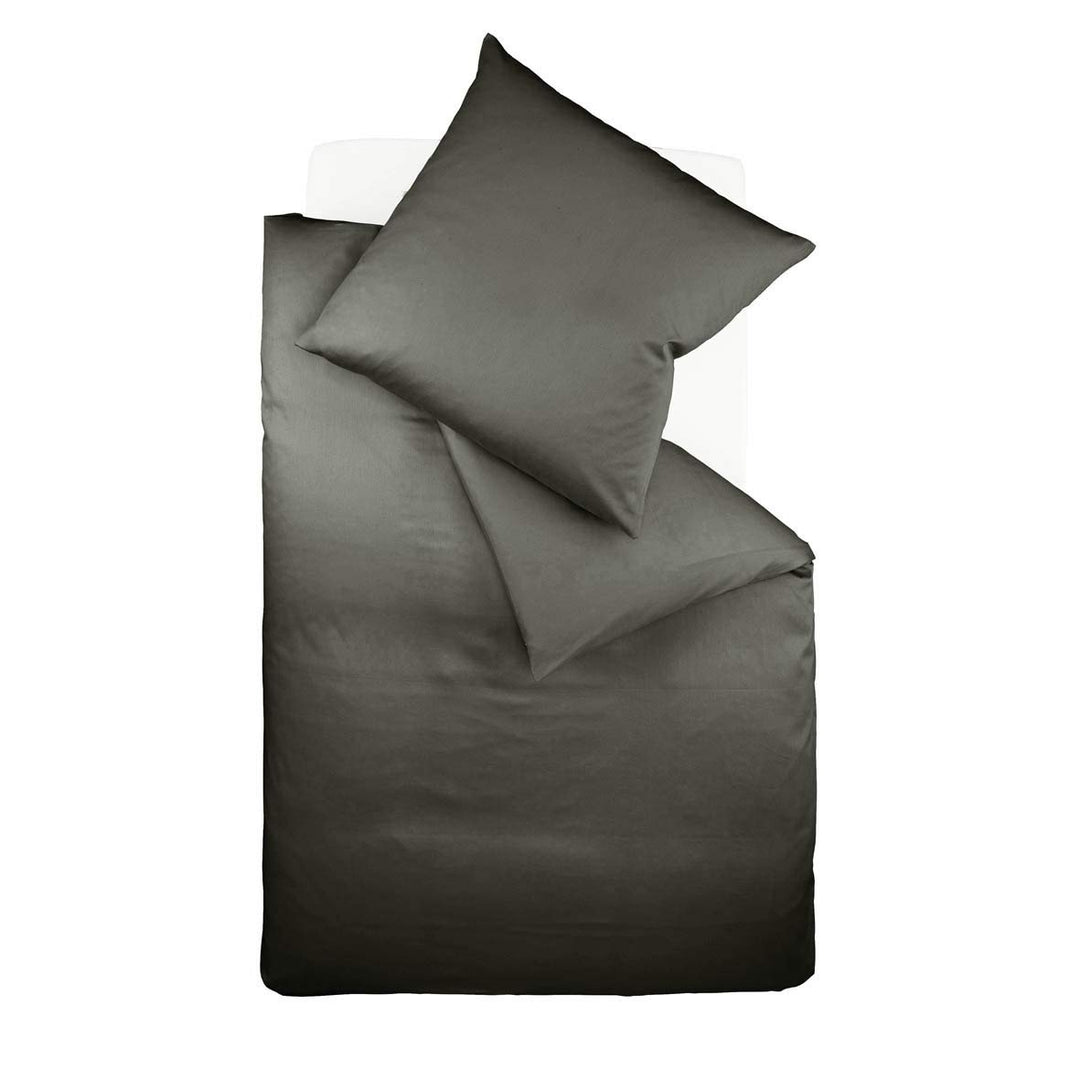 fleuresse Uni-Colours Bettwäsche-Set, Mako Satin, 100 Prozent Baumwolle, Fb. anthrazit, 240 x 220 cm