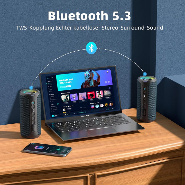 Ortizan Bluetooth Lautsprecher Navy, Navy