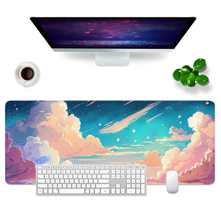 Mauspad Handgemalte Anime Illustration Schreibtischunterlage 80x30cm Mousepad XL Gross Mauspad, Comp