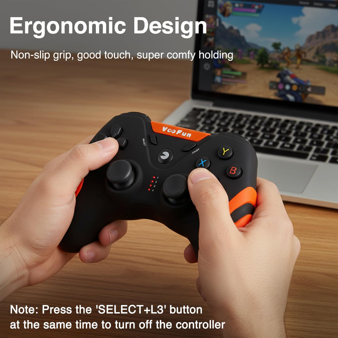 VooFun Controller PC, Wireless PS3 Controller Gamepad PC mit Dual-Vibration, Gaming Controller für P