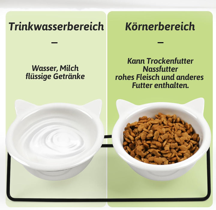 Futternapf Katze Keramik,Katzennapf Aus Keramik Erhöhter Zervixschutz-Katzennapf Katzenschnurrhaaral