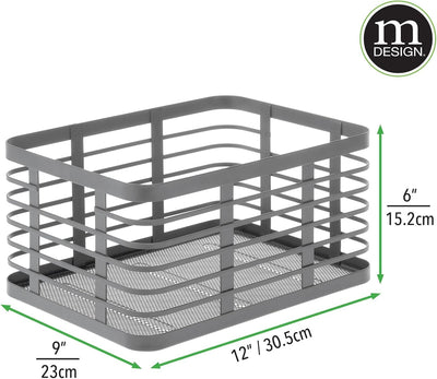 mDesign Allzweckkorb für das ganze Zuhause – Aufbewahrungskorb aus Metall für Küche, Vorratskammer,