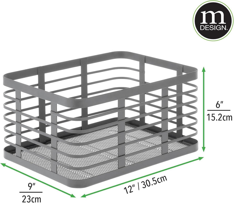 mDesign Allzweckkorb für das ganze Zuhause – Aufbewahrungskorb aus Metall für Küche, Vorratskammer,