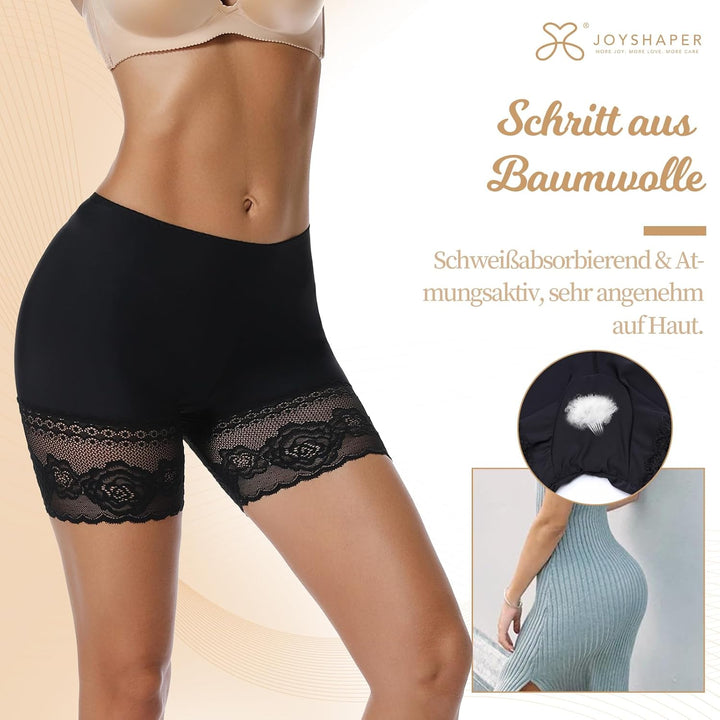 Joyshaper Damen Unterhose Unter Rock Kurz Hose Anti-Chafing Spitzen Shorts Atmungsaktiv Panty Hipste