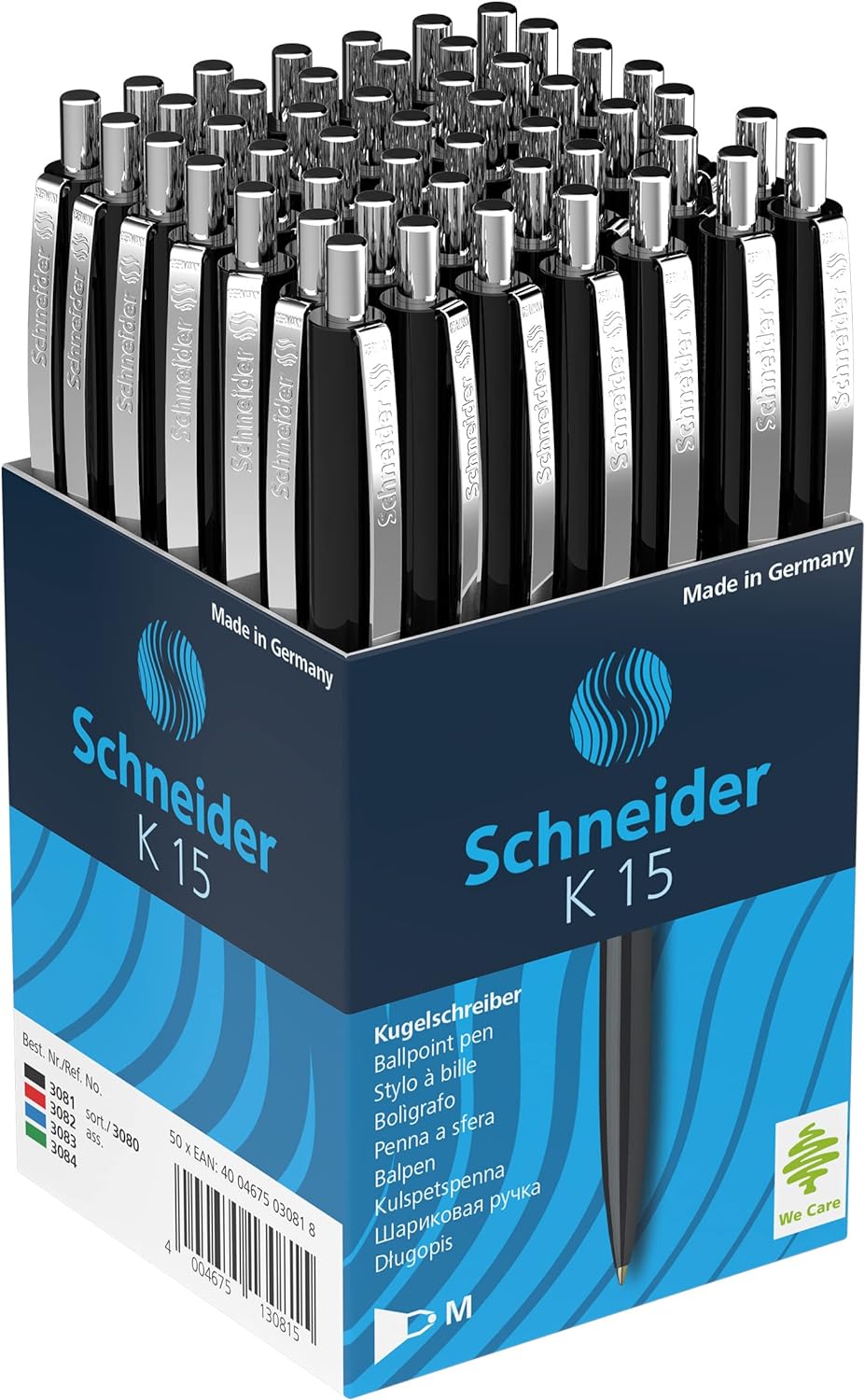Schneider 3081 K15 Kugelschreiber (dokumentenecht, Strichstärke: M, Schreibfarbe: schwarz) 50 Stück,