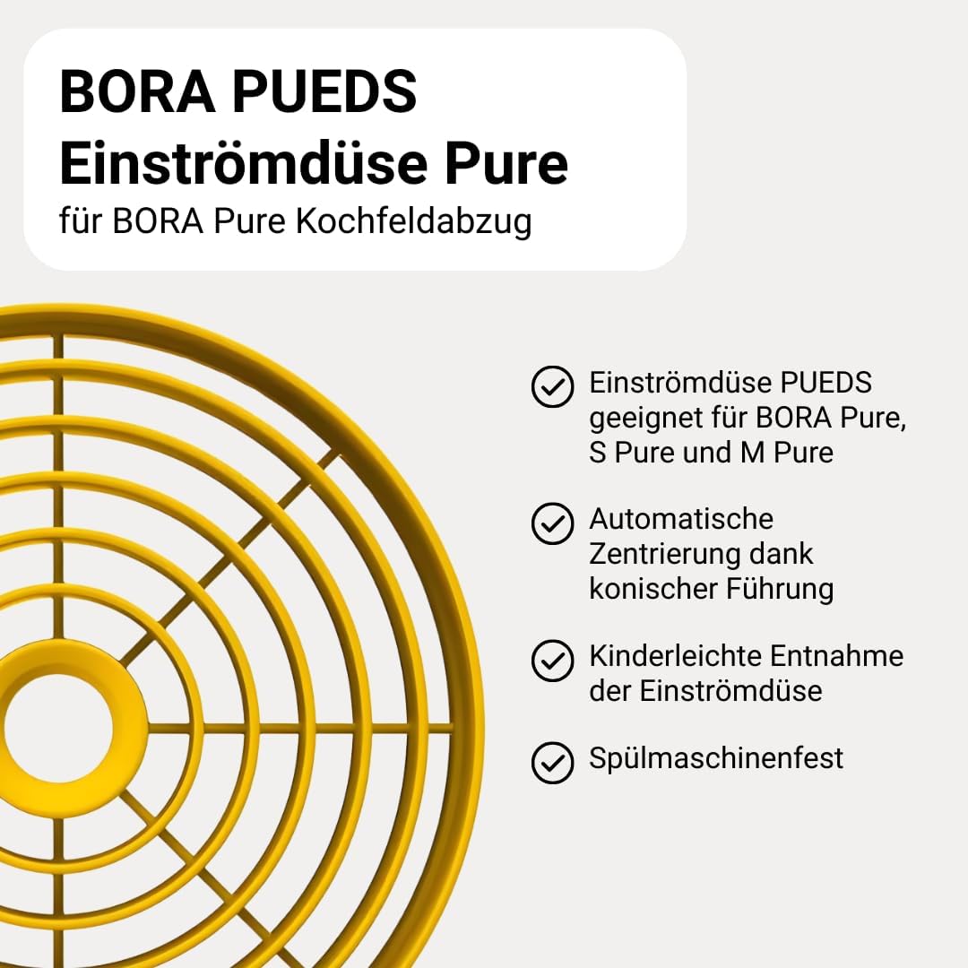 BORA PUEDS Original Einströmdüse Sonnengelb für PURE, Dunstabzug, Kochfeld Zubehör, Gelb