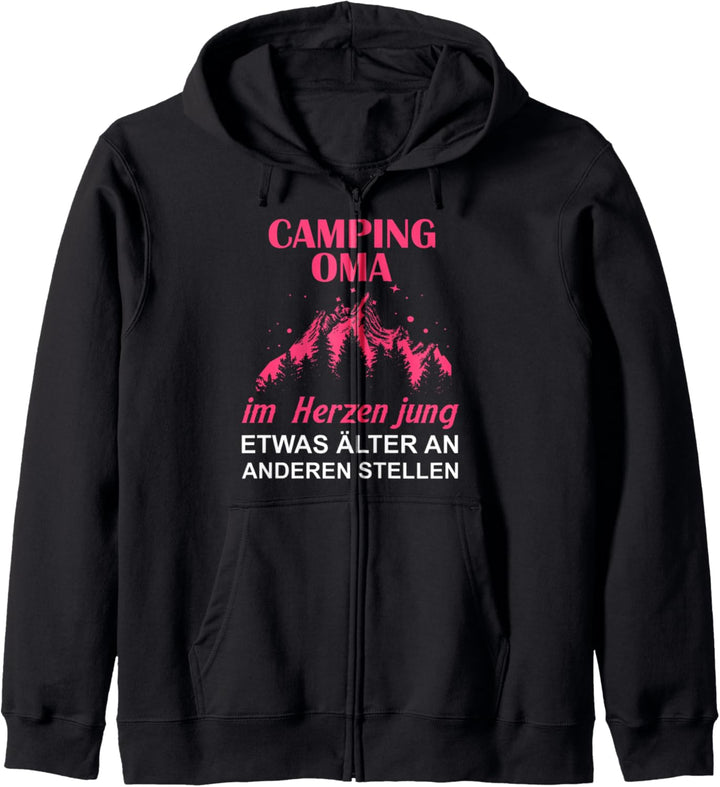 Lustiger Spruch Damen Camping Oma Kapuzenjacke