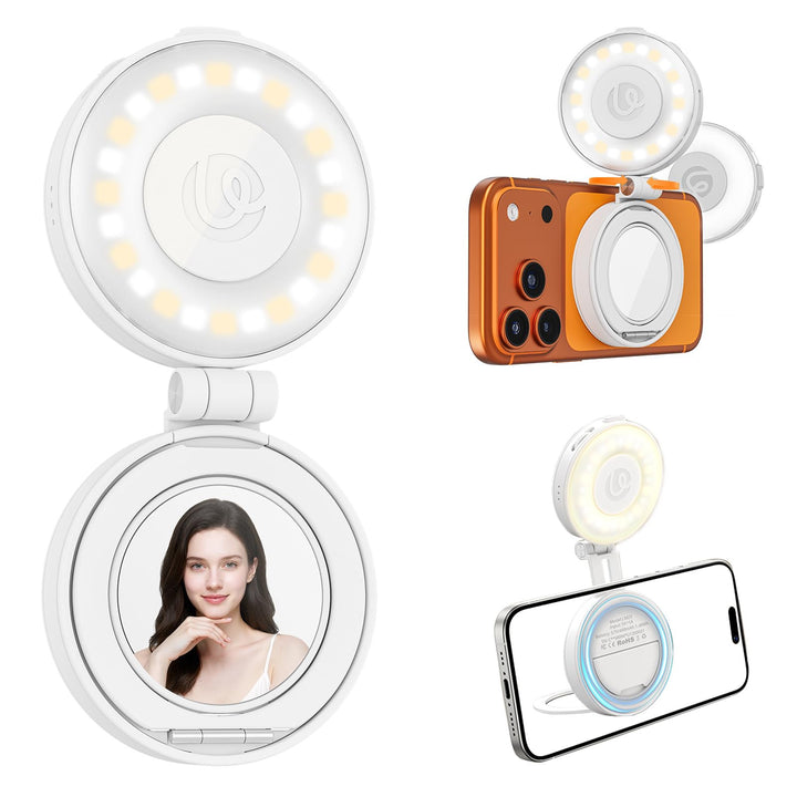 ULANZI Magnetische Selfie Licht kompatibel mit Magsafe, verbessertes 360°-Selfie Ringlicht für iPhon