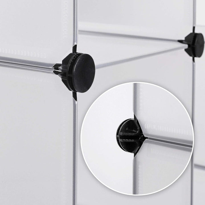 dibea Steckregal aus Kunststoff Schuhregal Aufbewahrungsregal modulares System, mit 16 Fächern á 30x