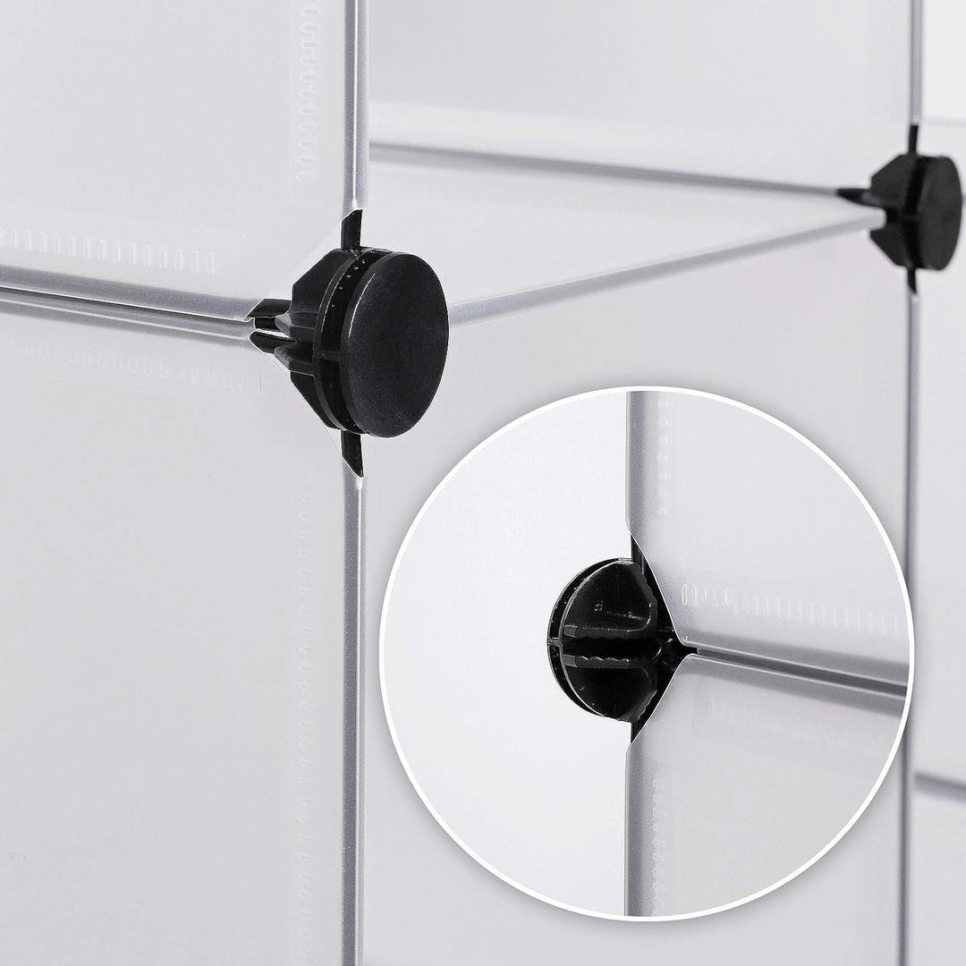 dibea Steckregal aus Kunststoff Schuhregal Aufbewahrungsregal modulares System, mit 16 Fächern á 30x