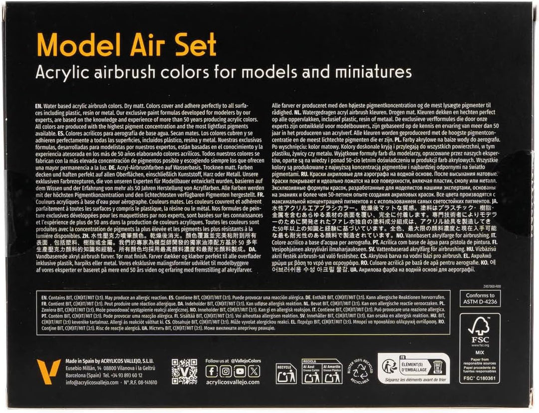 Vallejo 71189 Farbset, WWII, 16 x 17 ml, British RAF/FAA Model Air Set 17 ml, 17ML