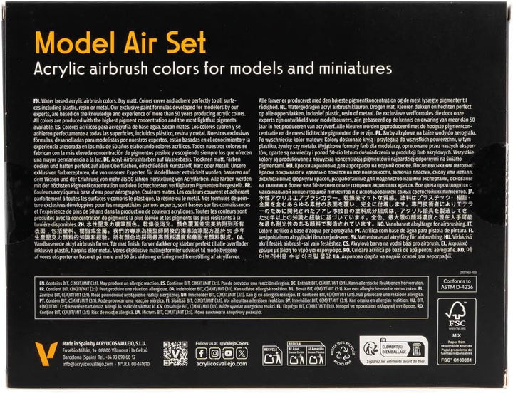 Vallejo 71189 Farbset, WWII, 16 x 17 ml, British RAF/FAA Model Air Set 17 ml, 17ML