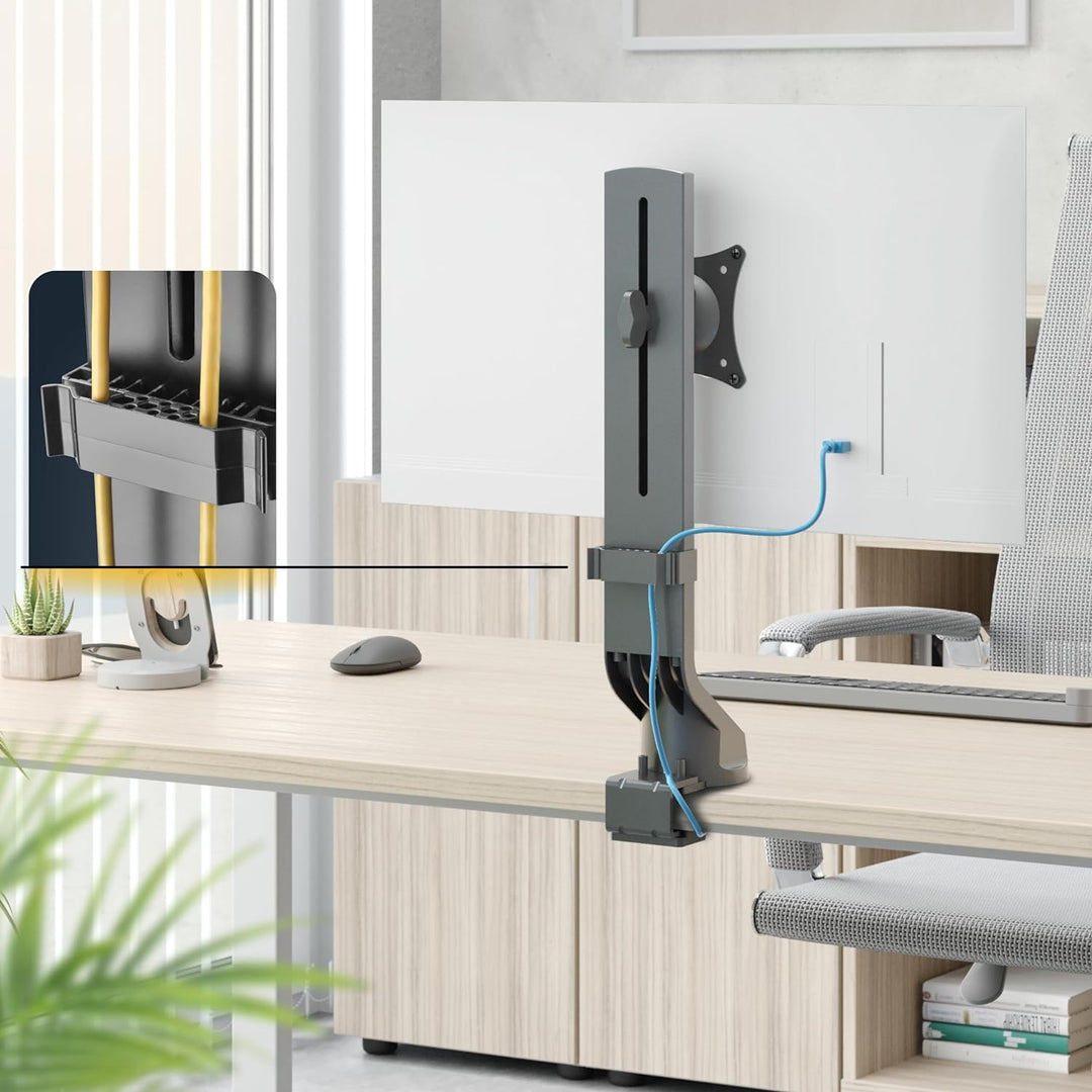 RICOO Monitor Halterung Tisch, VESA Tischhalterung für 17-27 Zoll, Monitorhalterung 1 Monitor Arm TS