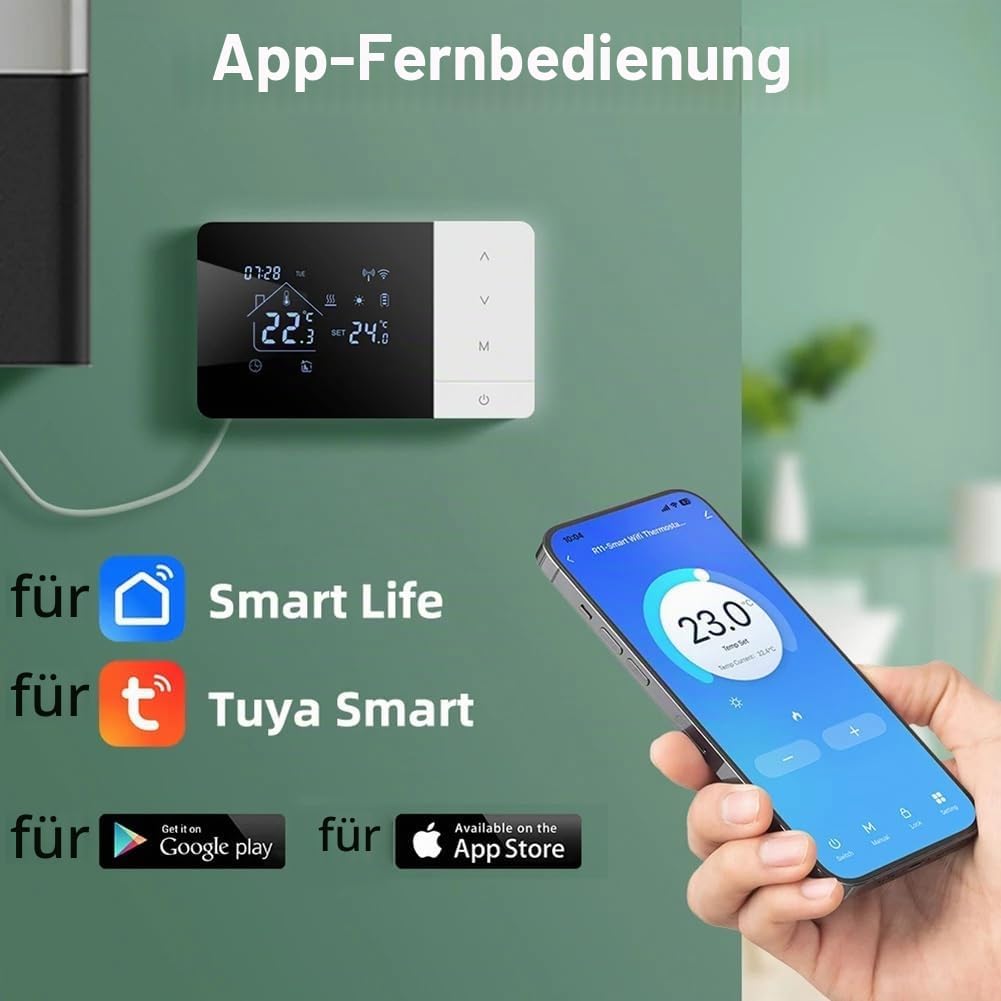 3A Gas Boiler Thermostat für Tuya Batteriebetriebenes Thermostat 2-Draht Wifi Heiz-/Kühlthermostate