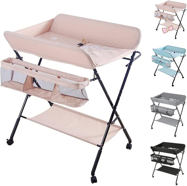 Wickeltisch und Badewanne 2-in-1 für Babys von Geburt bis 12 Monate (bis 25 kg), Faltbar, Tragbar, M