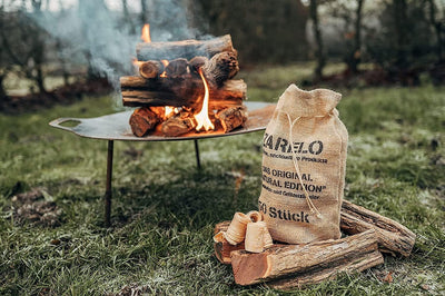 ZARELO Original 100% nachhaltige Grill- und Kaminanzünder, 3 Jutesäcke Anzündwolle mit Wachs, Grilla