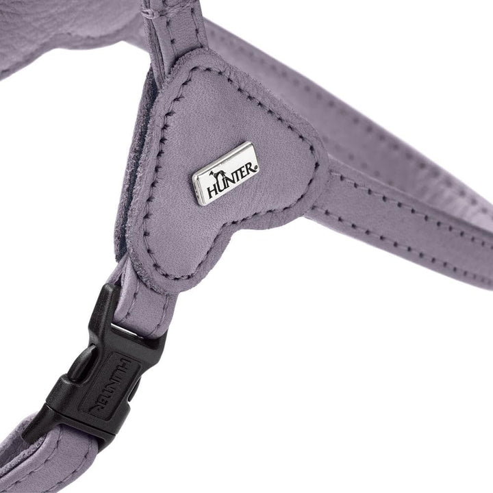 Hunter Hundegeschirr SOHO MINI, Farbe: Flieder-grau, Rindsleder, weich & geschmeidig, fellschonend,