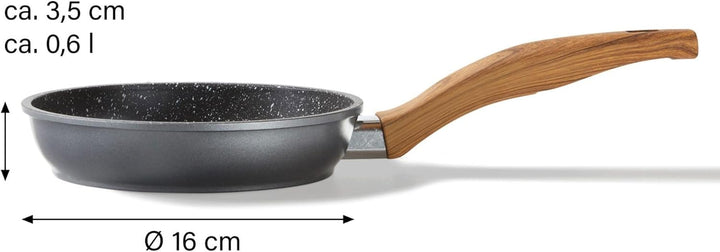 STONELINE Back to Nature Bratpfanne, 16 cm, antihaftbeschichtete Pfanne mit echten Steinpartikeln, a