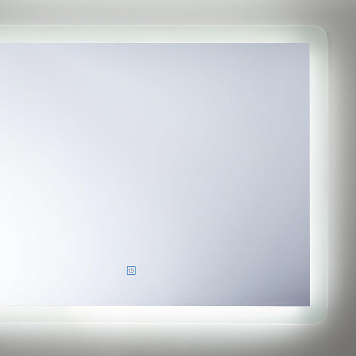 Beliani Badspiegel Silber LED-Beleuchtung rechteckig 80x60 cm Antibeschlagsystem Corroy